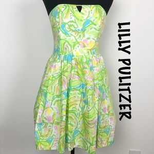 Lilly Pulitzer Pink Richelle Strapless Dress Sz 4